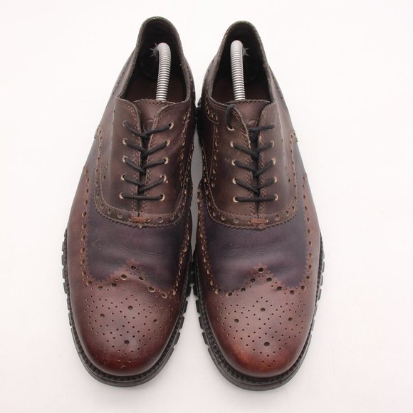 Cole Haan Zerogrand No Stitch Men's 10.5 M Dress Shoes Brown Leather Wingtip - Picture 2 of 11